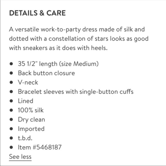 Madewell Silk Button Back Dress in Star Scatter S - Picture 5 of 11